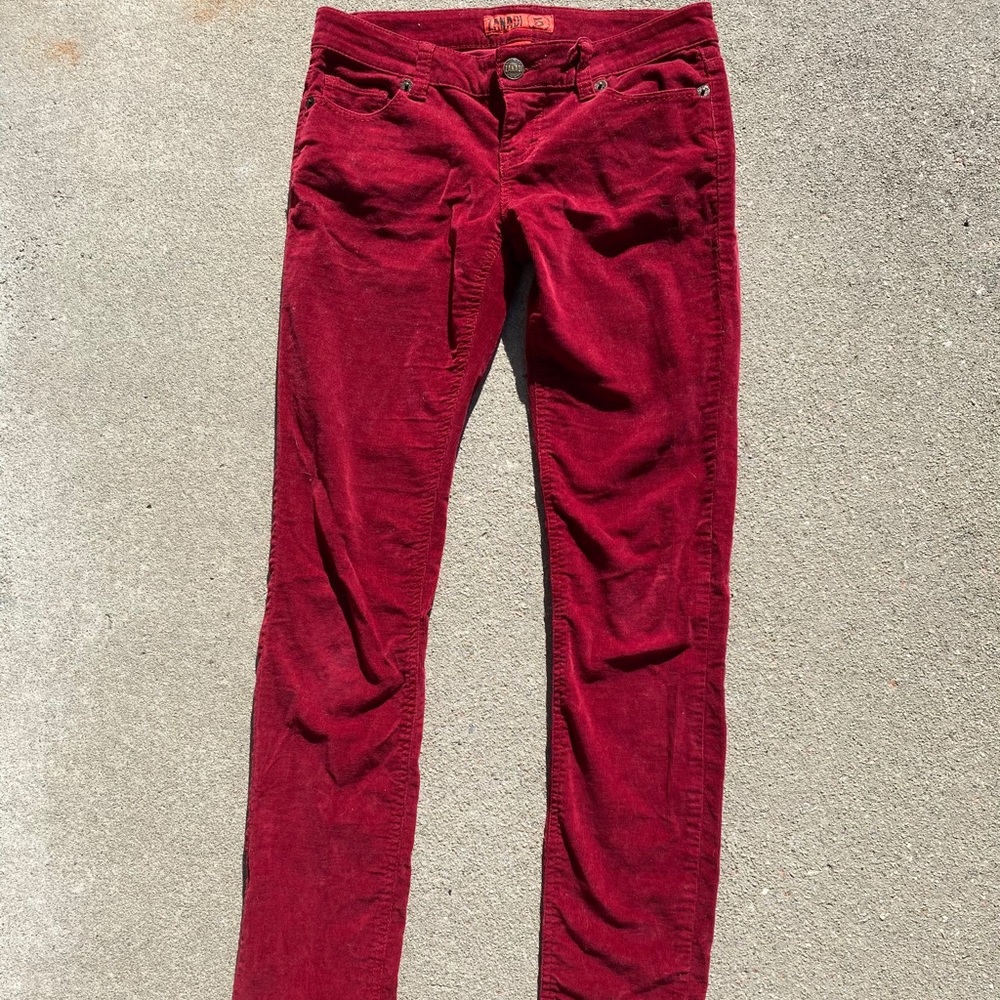Zanadi Velvet Red Skinny Jeans